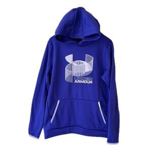 Under Armour Boys Youth XL Coldgear Hoodie Sweatshirt Purple Sporty Athletic